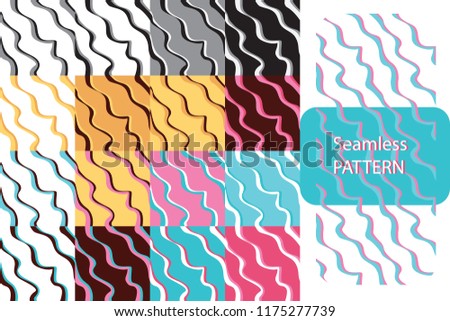 Wave colour seamless pattern. Vector illustration Royalty-Free Stock Photo #1175277739