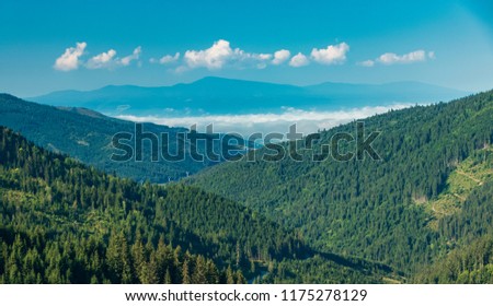 mountain view in the inner Eastern Carpathians, Romania Royalty-Free Stock Photo #1175278129