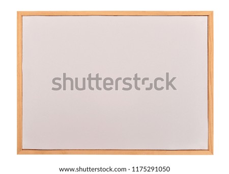 Beautiful empty picture frame isolated on white background. Canvas, artist, painting. Wooden, mock up
