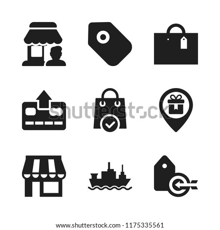 retail icon. 9 retail vector icons set. shop, merchant ship and store icons for web and design about retail theme Royalty-Free Stock Photo #1175335561