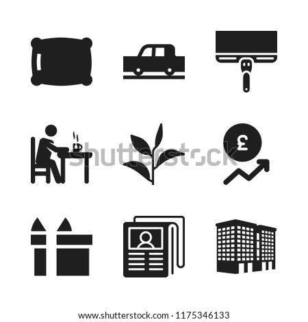new icon. 9 new vector icons set. car, gift and scraper icons for web and design about new theme