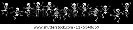 set of skeletons for halloween