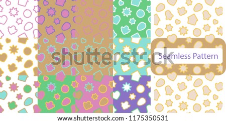 Seamless pattern with Christmas gingerbread cookies - xmas candy, bell, angel, star, house, heart. Cute winter holiday background. Vector design gingerbread background. Royalty-Free Stock Photo #1175350531