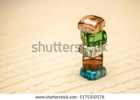 colored glass square stones