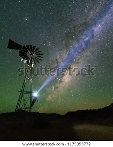 South Africa Milky Way wind mill