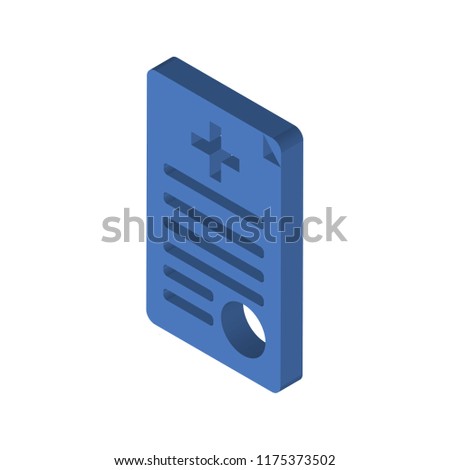Medical records isometric left top view 3D icon