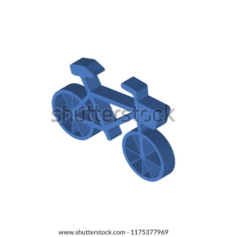 Bicycle isometric left top view 3D icon