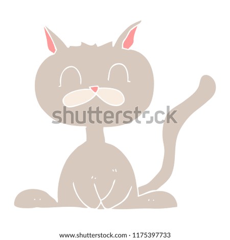 flat color illustration of cat