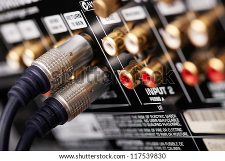 Connected hi-end audio cable Royalty-Free Stock Photo #117539830