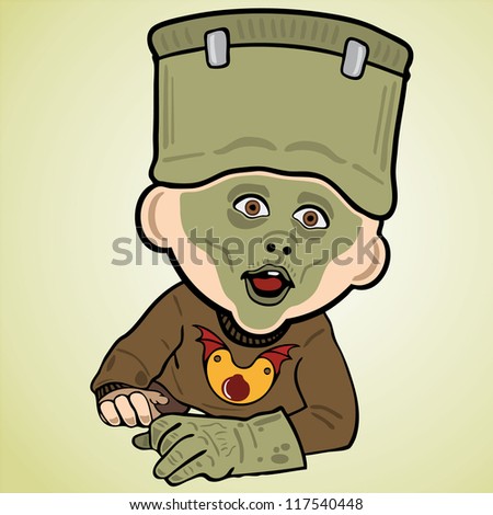 Vector illustration of masked  baby