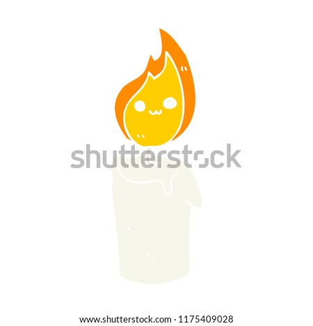 flat color style cartoon candle character