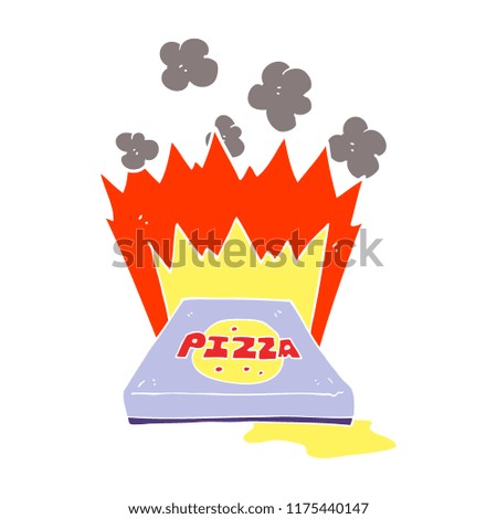 flat color illustration of amazing pizza