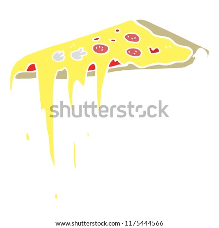 flat color illustration of pizza