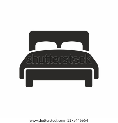 Double bed vector icon Royalty-Free Stock Photo #1175446654