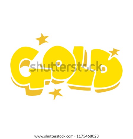 flat color illustration of word gold