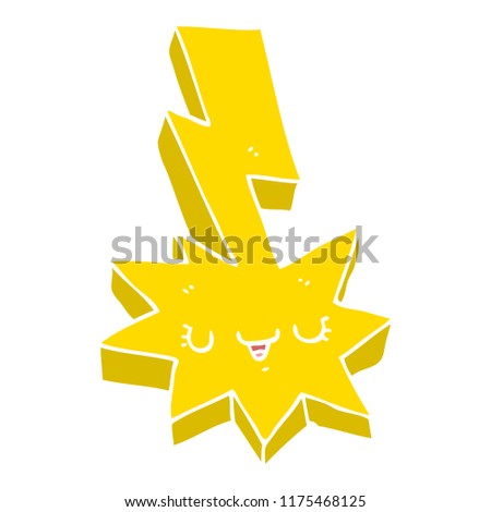 flat color style cartoon lightning strike