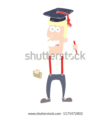 flat color illustration of stressed student