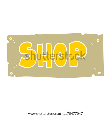 flat color illustration of shop sign
