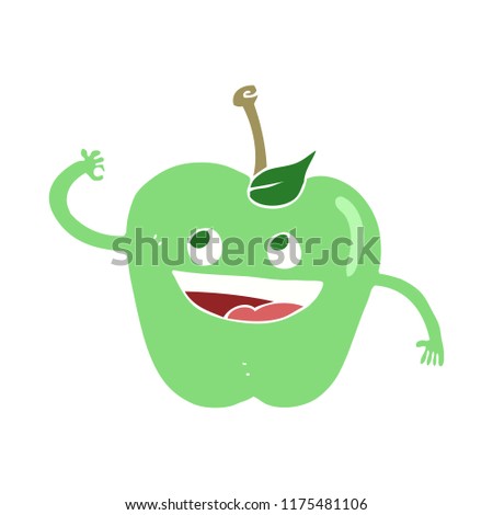 flat color illustration of apple
