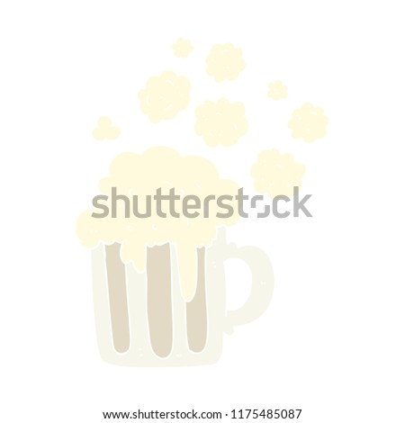 flat color illustration of foamy beer
