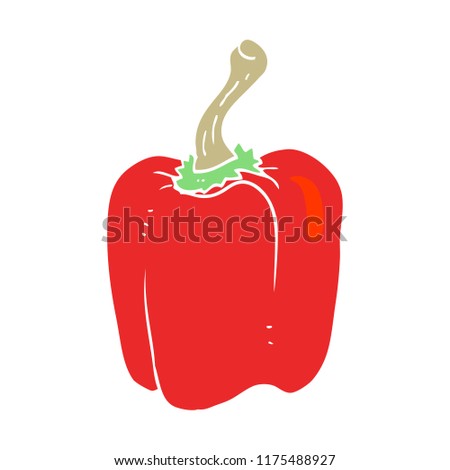 flat color illustration of red pepper