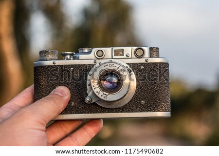 Antique camera in business, ideal portraits