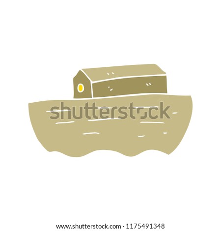flat color illustration of noah's ark