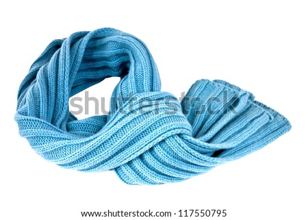 Soft, stylish and colorful winter scarf  isolated with clipping path Royalty-Free Stock Photo #117550795