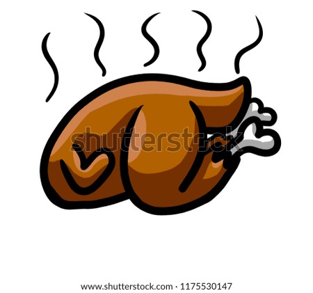 Digital illustration of a cooked chicken