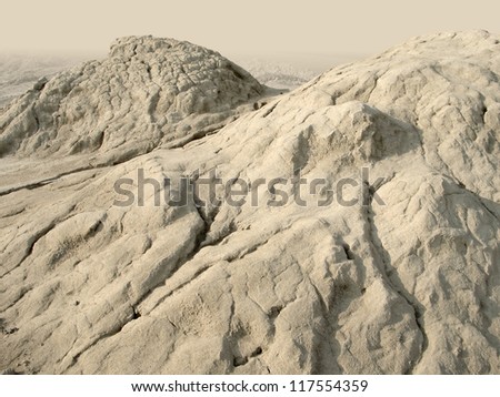 symbolic picture showing erosion details of a clay mound