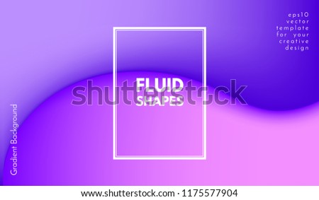 Purple Background with Liquid Shapes. Abstract Flow Poster. Trendy Gradients in Ultraviolet and Purple Colors. 3d Vector Illustration. Fluid Shapes Composition. Abstract Cover with Violet Gradient.