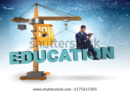 Young student in learning and education concept