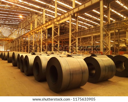 The steel coils are finished goods of melting and striping mill steel industrial.