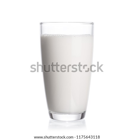 Milk in glass isolated on white background. Royalty-Free Stock Photo #1175643118