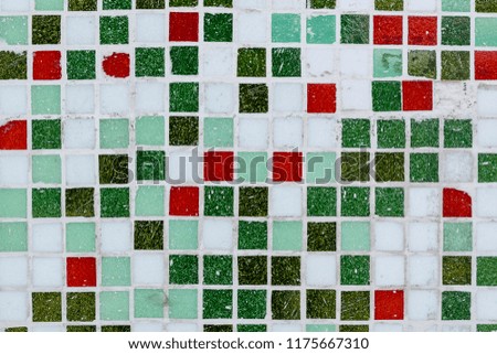 Abstract green and red mosaic tiles for background.For Your Design, Templates, Postcards, Decoration.