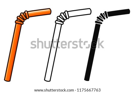 Vector illustration of straws on white background Royalty-Free Stock Photo #1175667763
