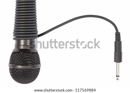 one microphone isolated on white background