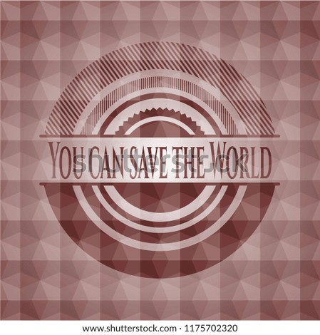 You can save the World red geometric badge. Seamless.