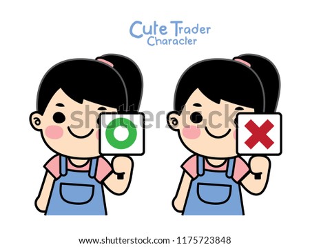 cute trader character design.