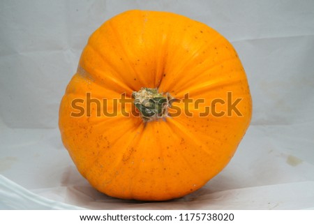 Big pumpkin isolated on dirty white background