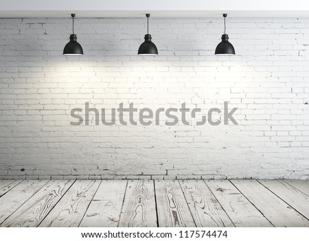 poster in room with ceiling lamp