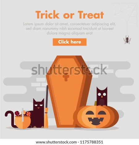 Halloween Coffin Flat Design Illustration