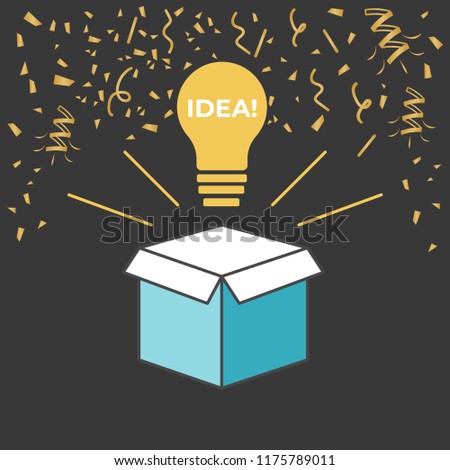 Think idea outside the box. Creative idea box