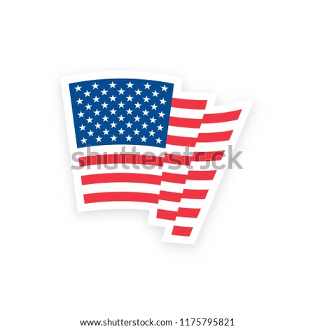 USA flag vector illustration, American flag