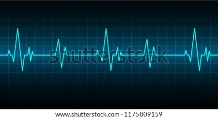 Blue Heart pulse monitor with signal. Heart beat. icon. ekg Royalty-Free Stock Photo #1175809159