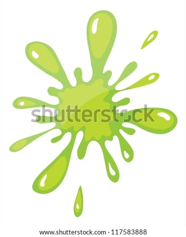 illustration of a green color splash on a white background