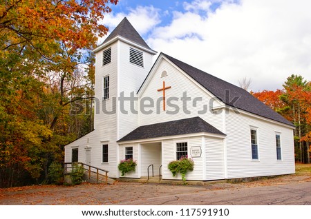 Country church in New England Royalty-Free Stock Photo #117591910
