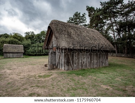 Anglo Saxon Houses Royalty-Free Stock Photo #1175960704