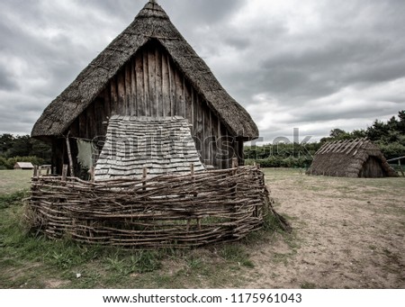 Anglo Saxon Homes Royalty-Free Stock Photo #1175961043
