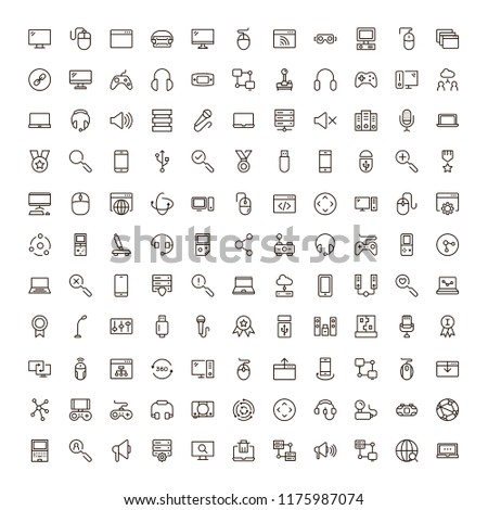 Online game icon set. Collection of high quality black outline logo for web site design and mobile apps. Vector illustration on a white background.